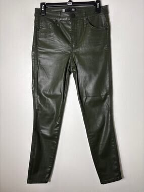 Kut Green Faux Leather Pants Sz 4